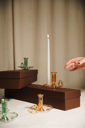 LIGHT AMBER | CANDLESTICK HOLDER