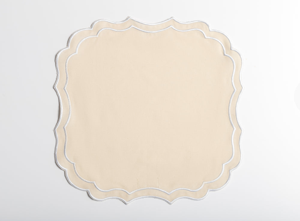 CREAM| EMBROIDERED PLACEMAT - 1 SET