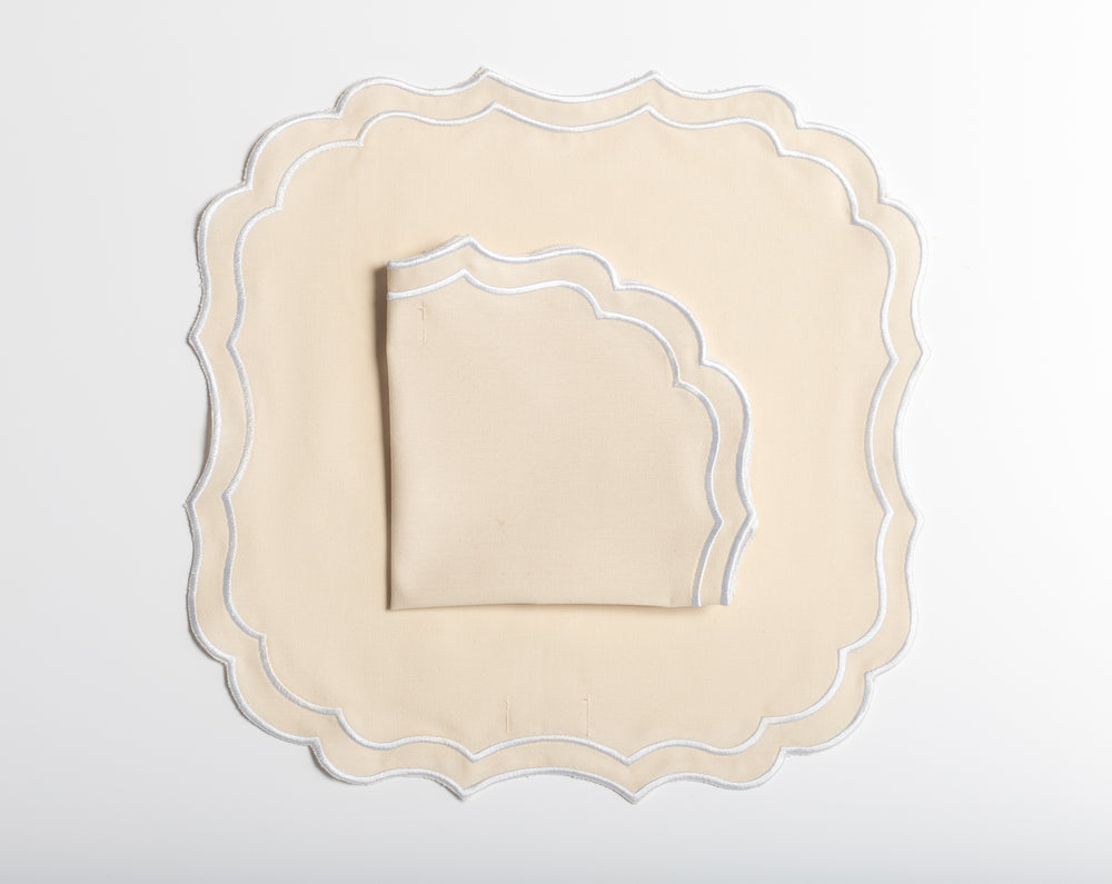 CREAM| EMBROIDERED PLACEMAT - 1 SET