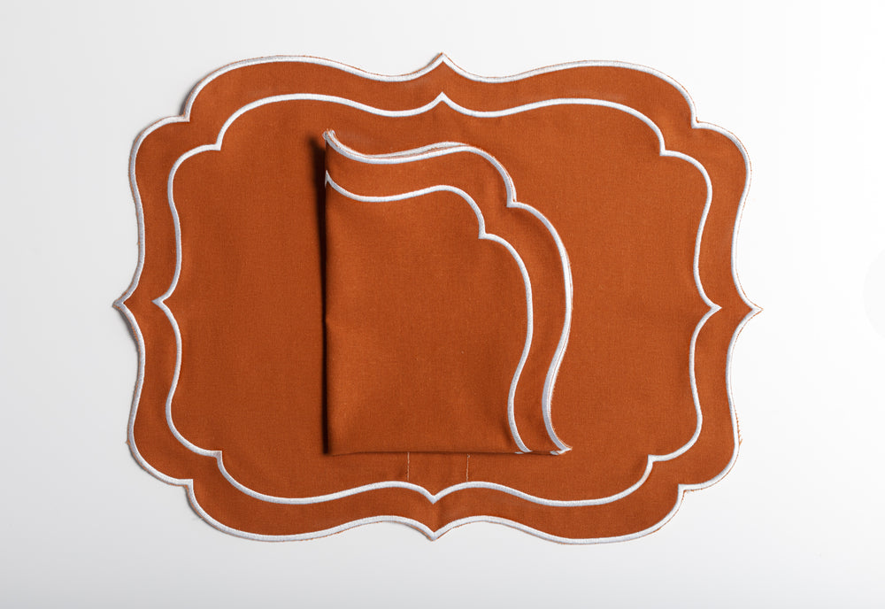 BURNT ORANGE | EMBROIDERED PLACEMAT - 1 SET