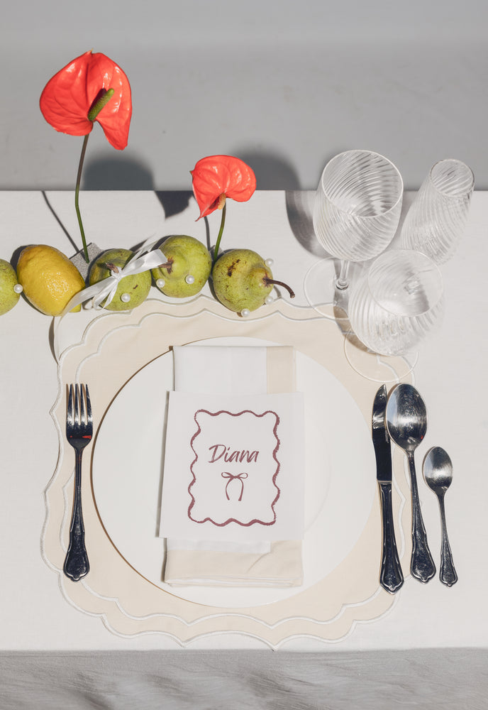 CREAM| EMBROIDERED PLACEMAT - 1 SET