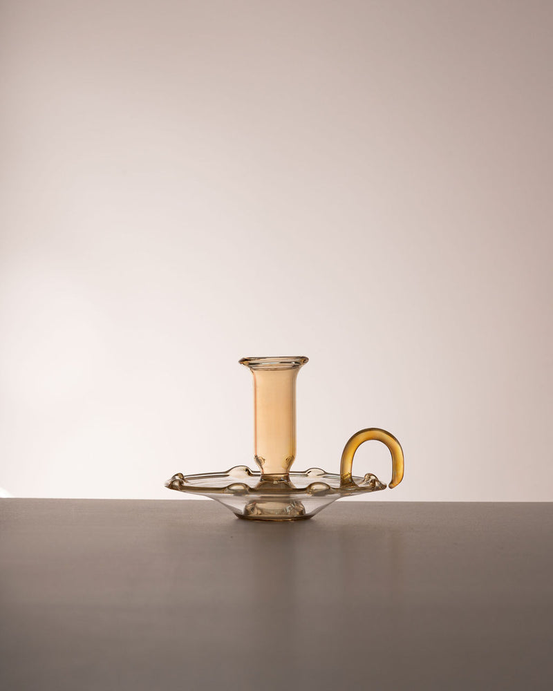 LIGHT AMBER | CANDLESTICK HOLDER